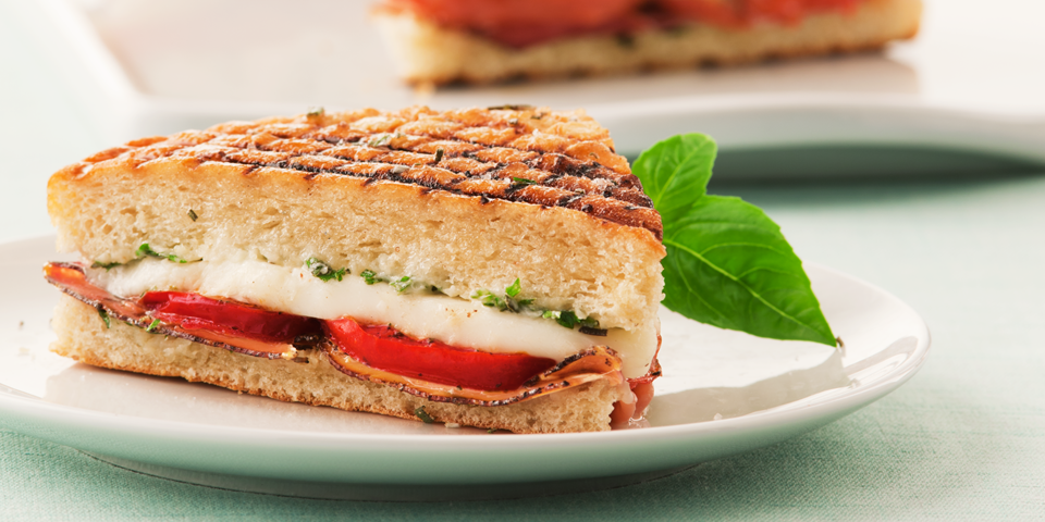 Large Image of Panini with Prosciutto and Fresh Mozzarella