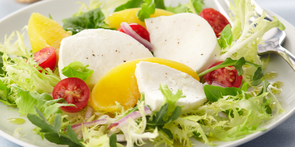 Large Image of Red Haven Peach & Caprese Salad