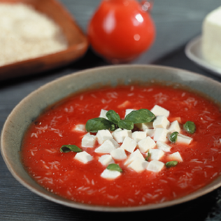 Small Image of Tomato Soup with Fresh Mozarella
